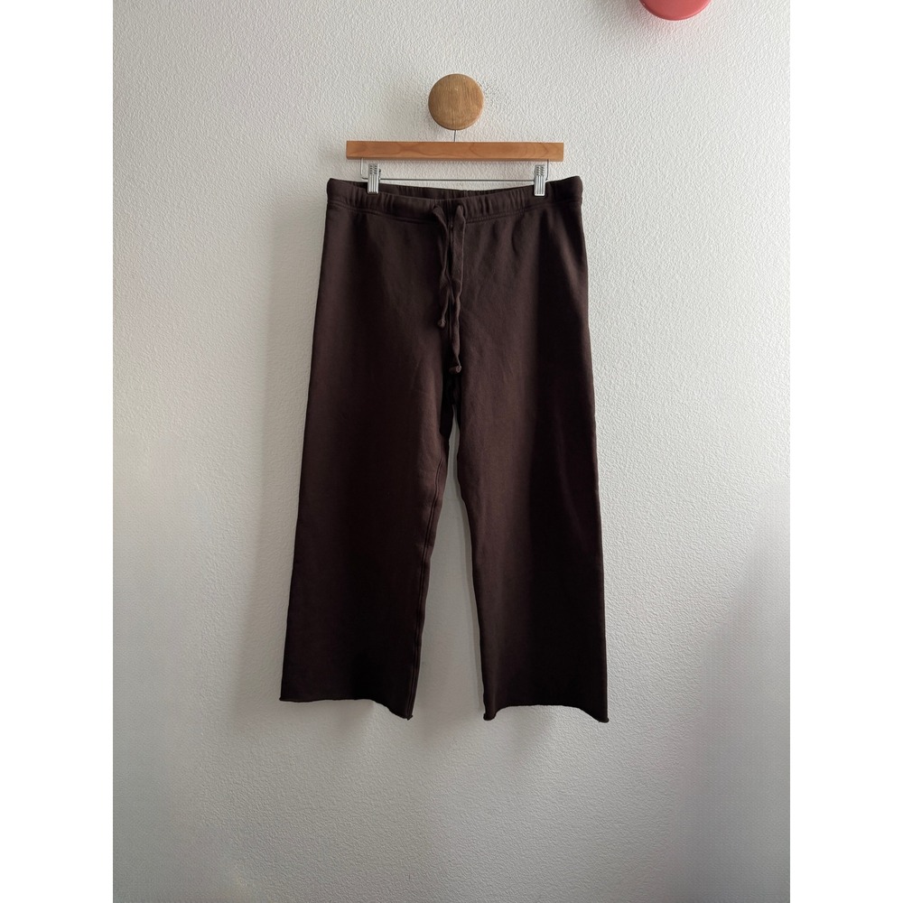 Frank & Eileen Brown Wide Leg Cropped Sweatpants Size Medium